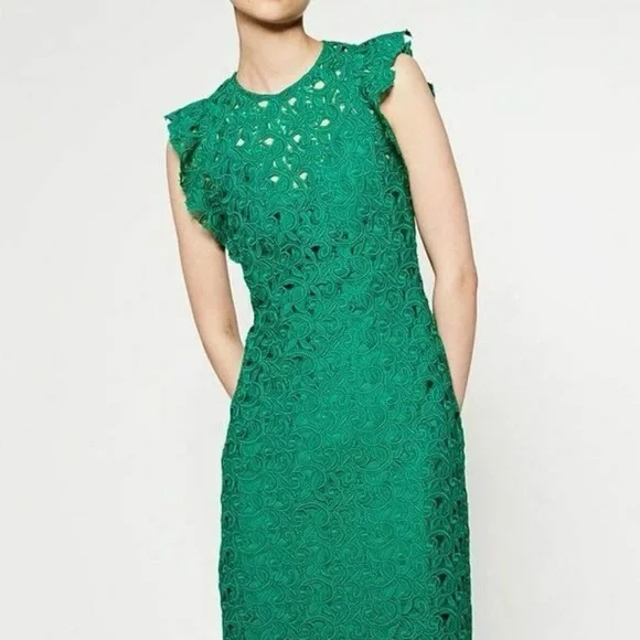 Zara Vibrant Green Midi Dress - Picture 10 of 13